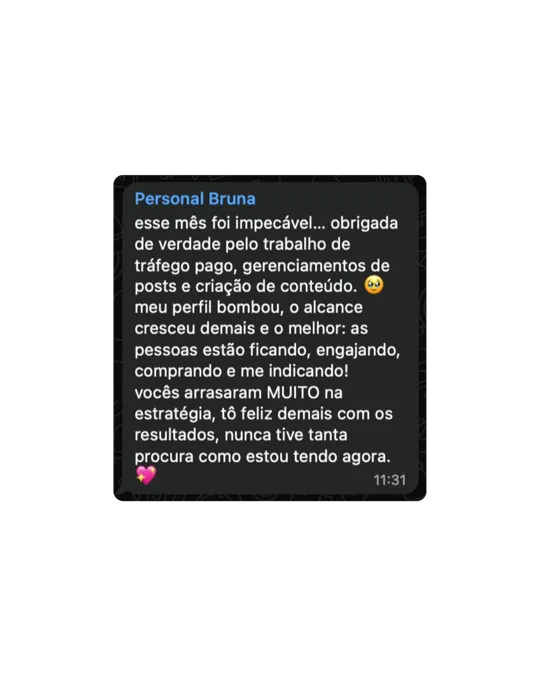Depoimento da Personal Bruna sobre o trabalho com a Nube